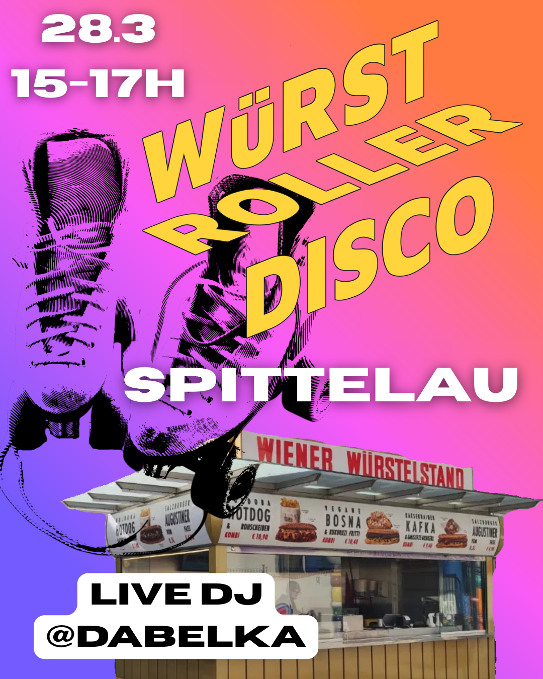 Featured image for “Skate Meet-Up: WÜRST ROLLER DISCO, 28.3.26”